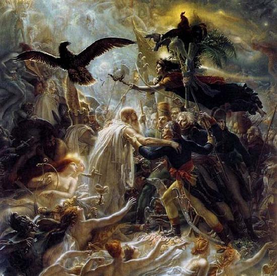 Girodet-Trioson, Anne-Louis Ossian Receiving the Ghosts of French Heroes France oil painting art
